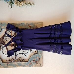 Francesca's Navy Off/Shoulder Flare Out Dress. Size XS NWOT